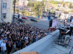 Local Natives perform on the rooftop of their Silver Lake practice space, July 7, 2016. Photo by Bronson