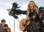 Lee Ann Womack performs on the Palomino Stage at the Stagecoach Festival on 30 April 2016.