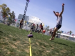 Dodgeball game at Coachella, in Indio, CA, USA, on 15 April, 2016.