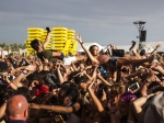 Matt & Kim performs on the Coachella Stage at the Coachella Valley Music and Arts Festival on 24 April 2016.