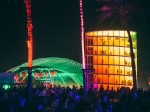 Spectra by NEWSUBSTANCE and the Sahara tent at night at Coachella (Photo courtesy of Coachella)