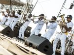 Hypnotic Brass Ensemble at Demon Dayz Festival, October 20, 2018. Photo by Andie Mills