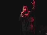 An activist addresses the crowd at the Mayan Theatre, Jan. 31, 2017. Photo by Samantha Saturday