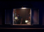 Window between the music room and the bar at the Moroccan Lounge in downtown L.A. (Photo by Kevin Bronson)