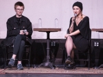 Sasha Bogino and Maria Alyokhina at "Pussy Riot: In Conversation" at the Regent Theater, Nov. 7, 2016. Photo by Carl Pocket